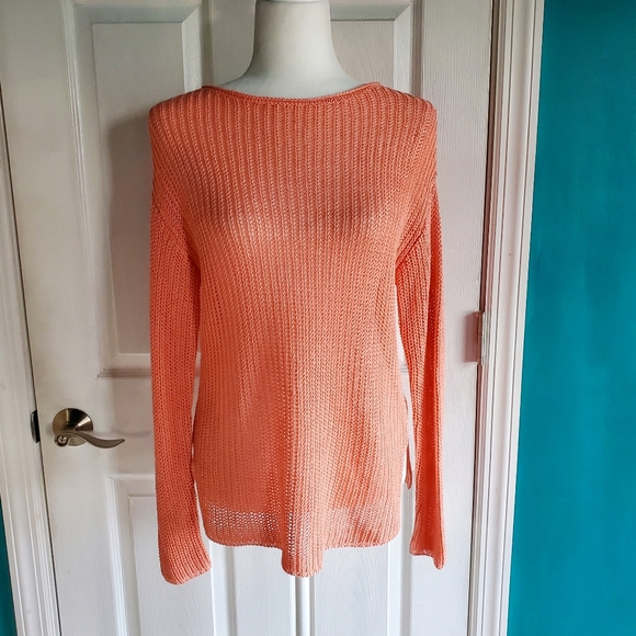 J Jill Sweater Top Salmon Orange XS NWOT - Picture 8 of 12